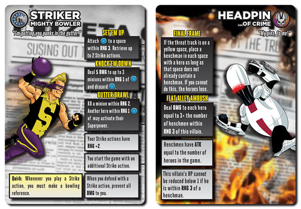 We Are The Champions - Striker & Headpin Debut as Cards in the Heroes Wanted “Champions & Masterminds” Set