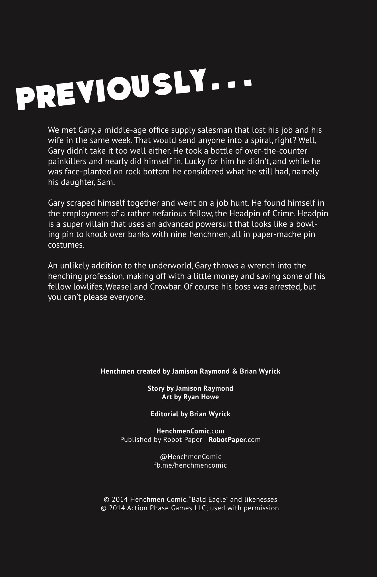 I, Henchbot #1 Page One